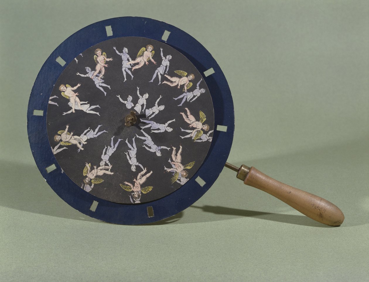 带有小天使设计卡的Phenakisticope，1835 作者 查尔斯·舍瓦利埃