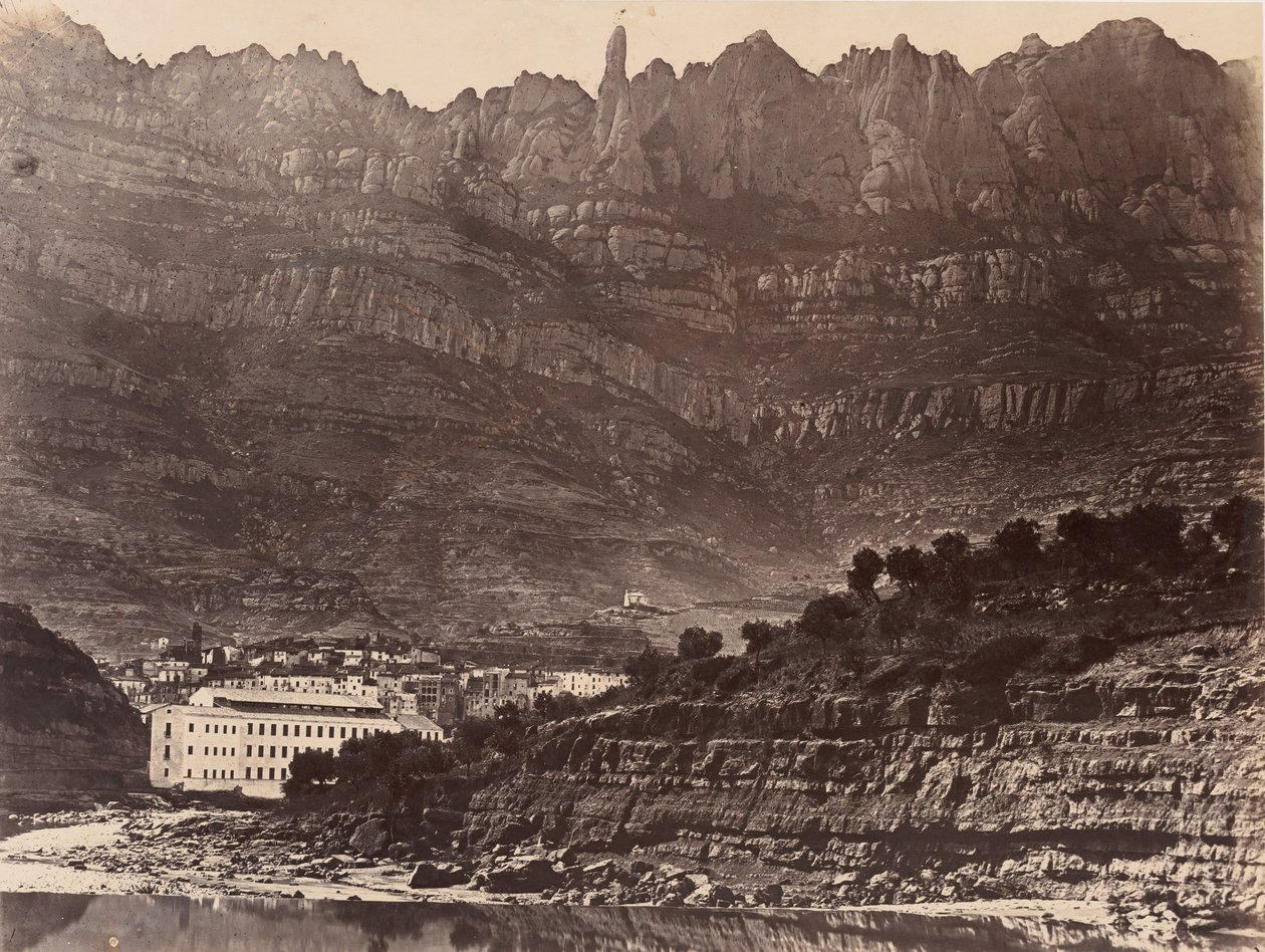 蒙塞拉特，从莫尼斯特罗尔看山的全景，1860年。 作者 查尔斯·克利福德