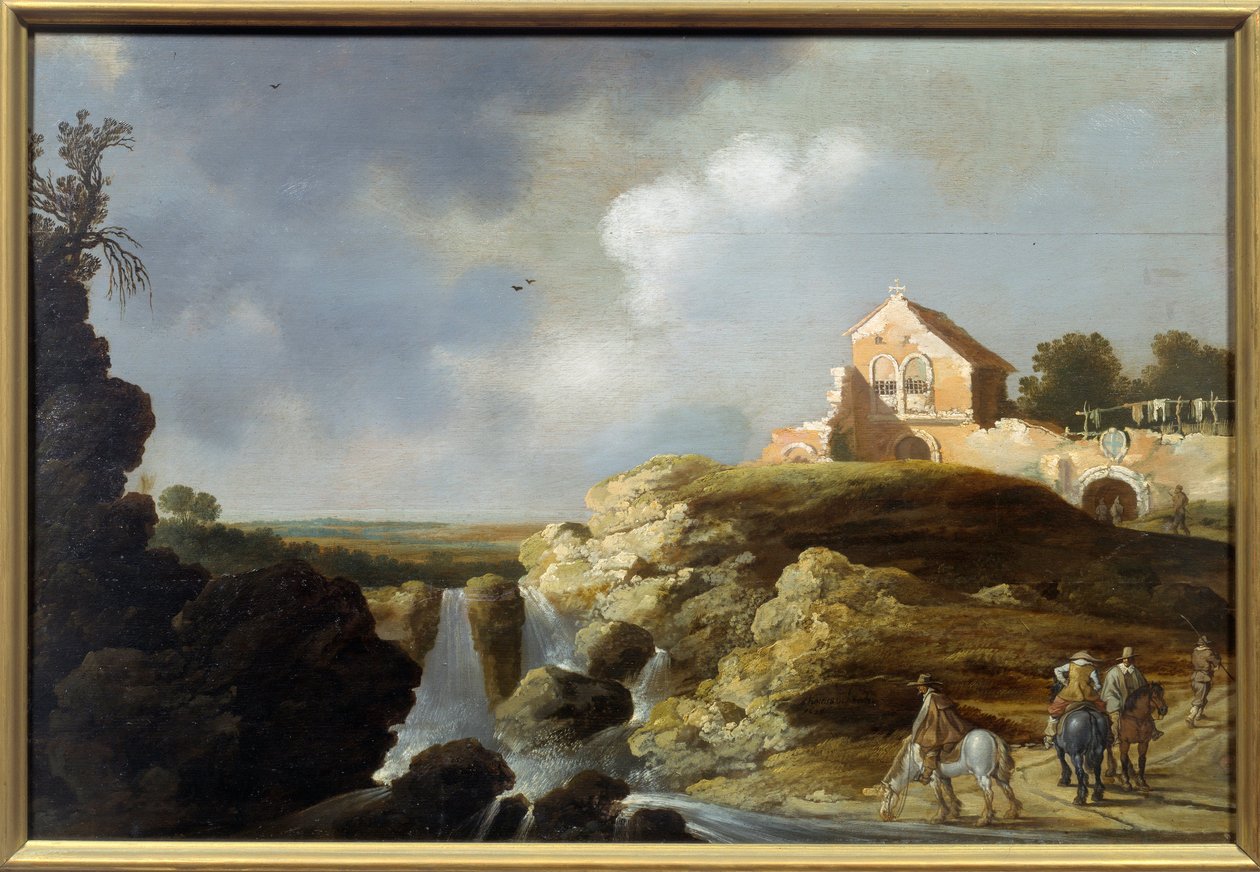 意大利风景。 Carel De Hooch 的绘画 (? - 1638) 作者 查尔斯·科尼利斯·德·霍奇