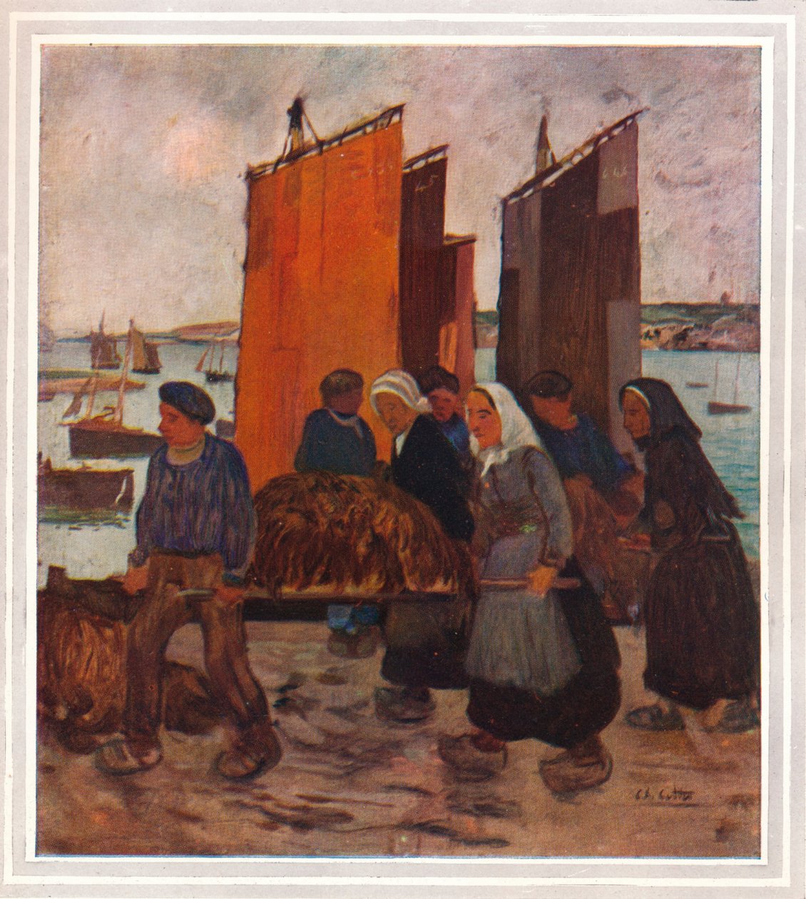 不列塔尼的渔民Debarqunt Du Goemon，c1903 作者 查尔斯·科特