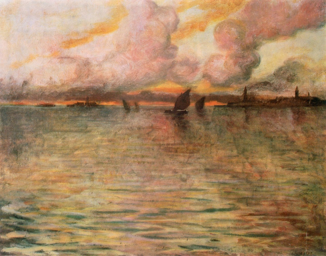 海景，远眺威尼斯，1896年 作者 查尔斯·科特