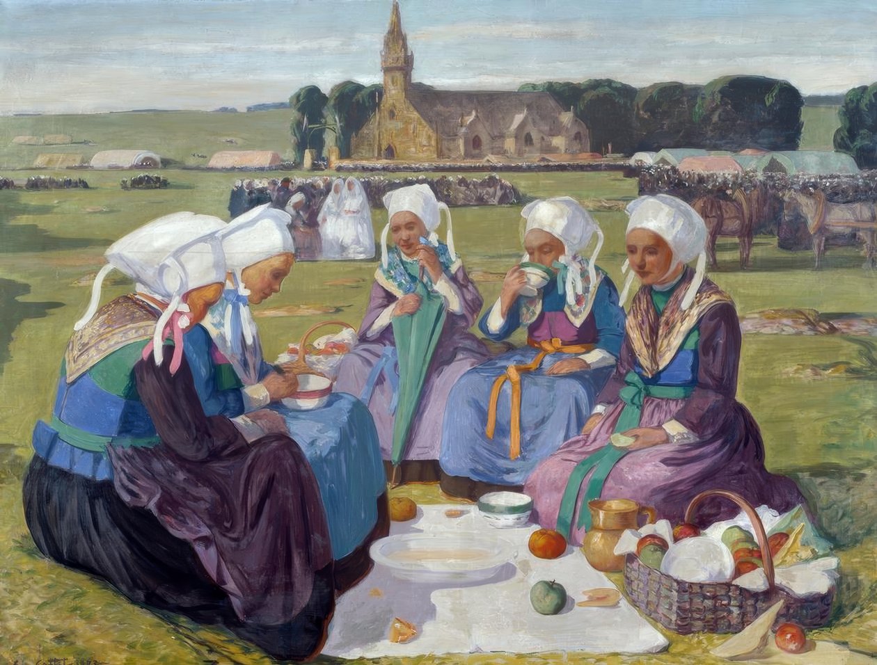 Women of Plougastel at the Pardon de Saint Anne-La-Palud 作者 查尔斯·科特