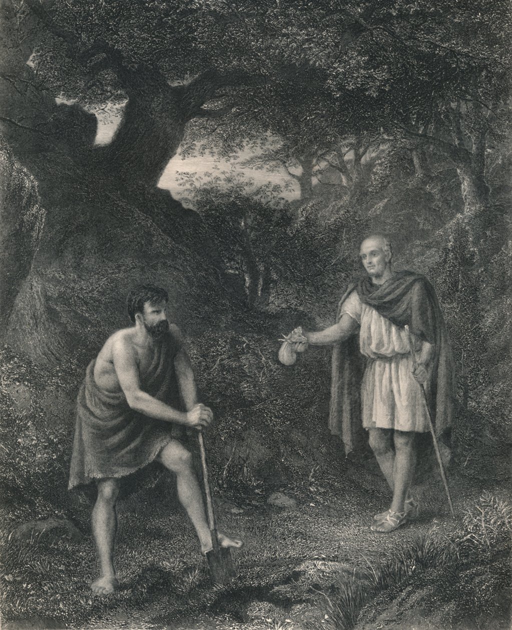 Timon and Flavius Timon of Athens雅典，约建于1870年 作者 查尔斯·库森