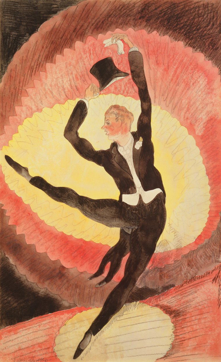 杂技男舞者，1920年（纸上wc） 作者 查尔斯·德穆斯