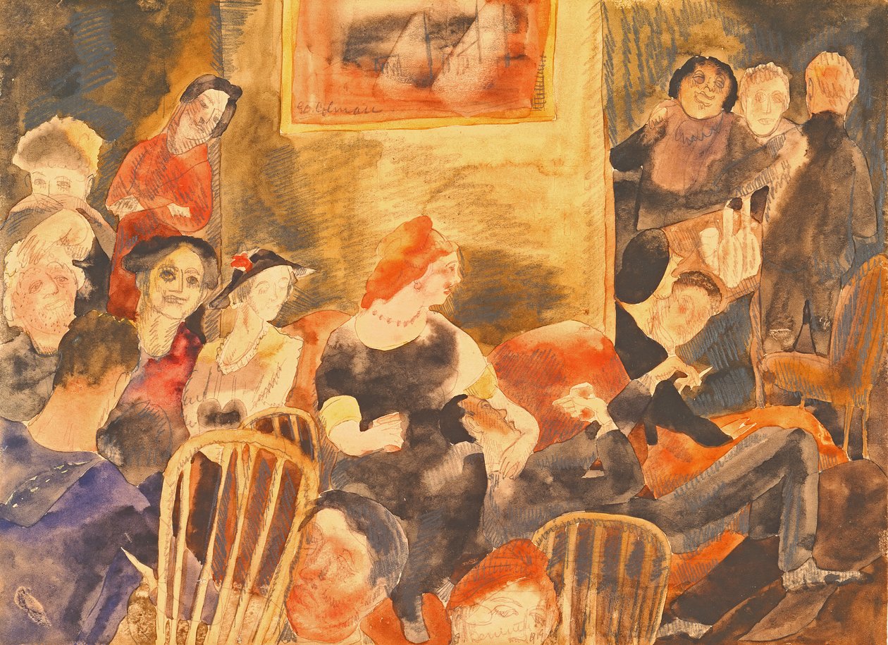 社会的插图，1919年（wc＆铅笔在纸上） 作者 查尔斯·德穆斯