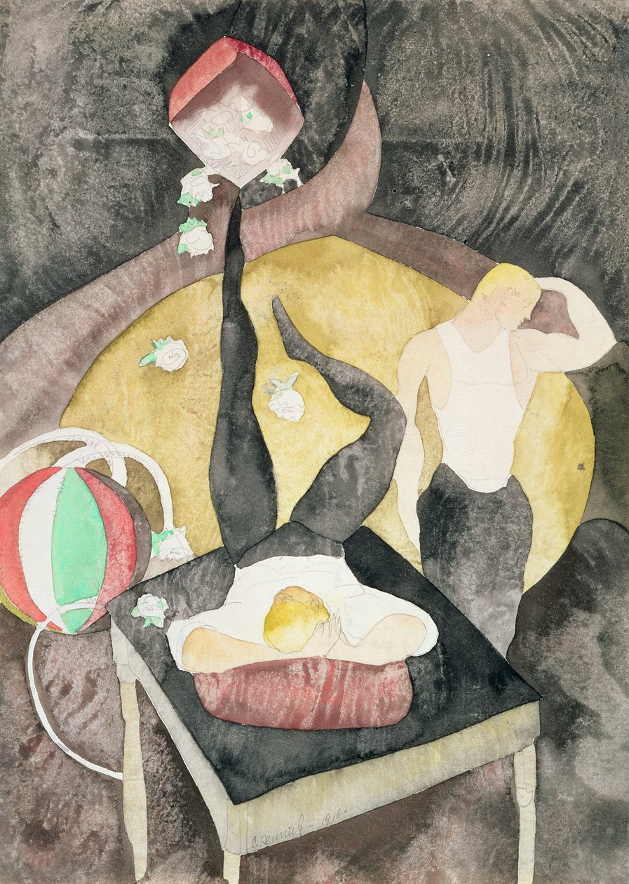 两个Acrobat Jugglers，1916年（纸上写着） 作者 查尔斯·德穆斯