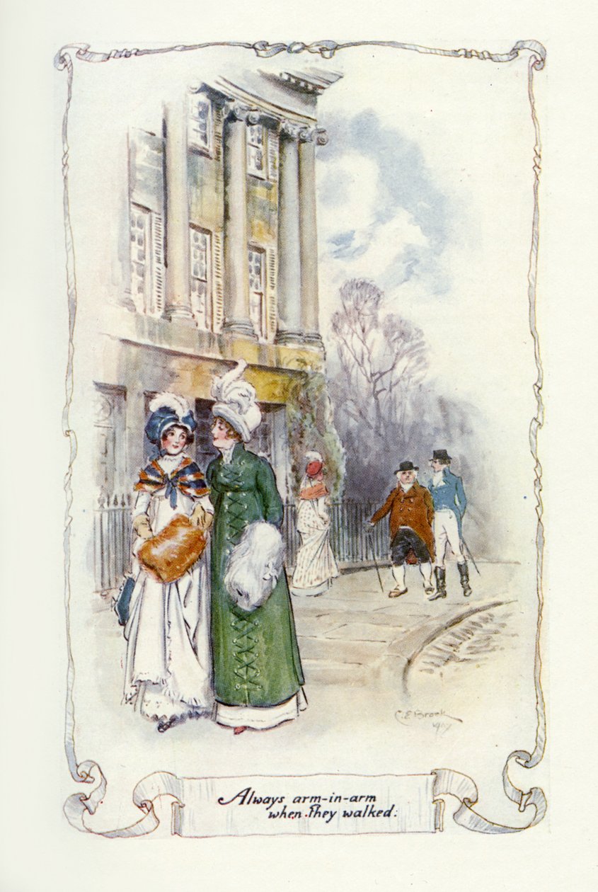 他们走路的时候总是手挽手，1907年（插图） 作者 查尔斯·埃德蒙·布洛克