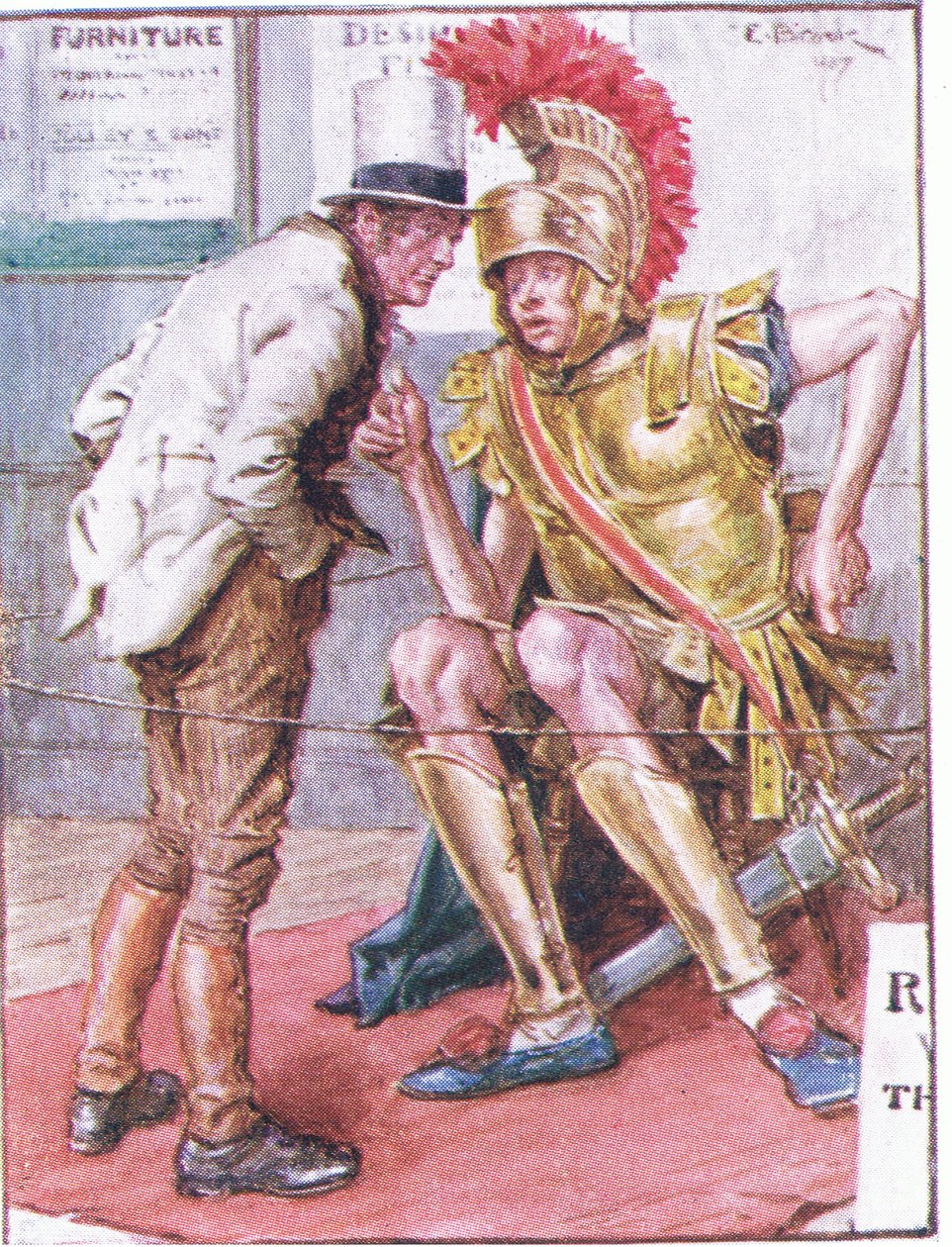 Marigold博士，他是一个奇怪的年轻人，挂着你的推车？，插图来自Dr.Dr Marigolds Prescription，1910 作者 查尔斯·埃德蒙·布洛克