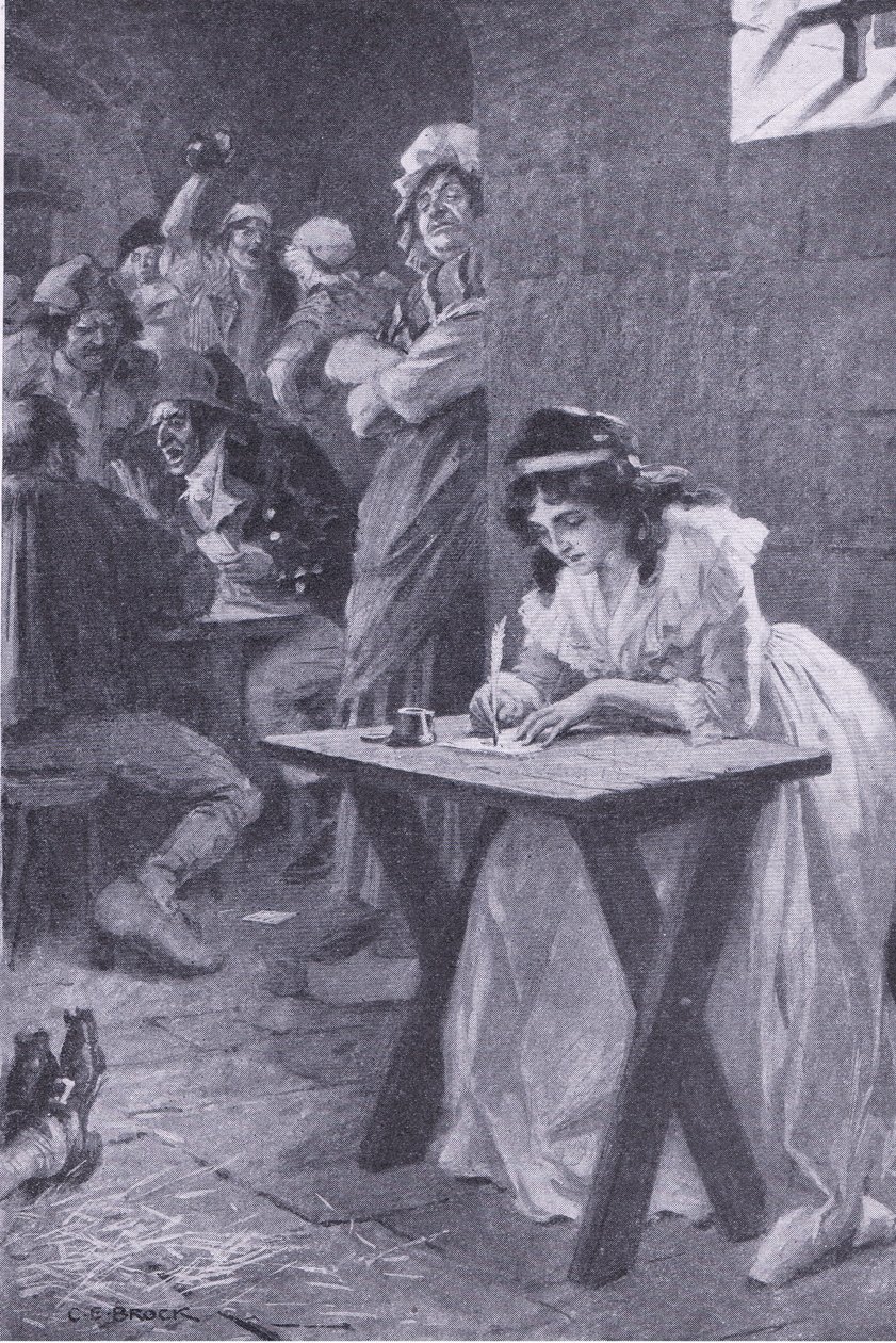 罗兰夫人写信给她的女儿，摘自《我的杂志》，1922年出版（石印）。 作者 查尔斯·埃德蒙·布洛克