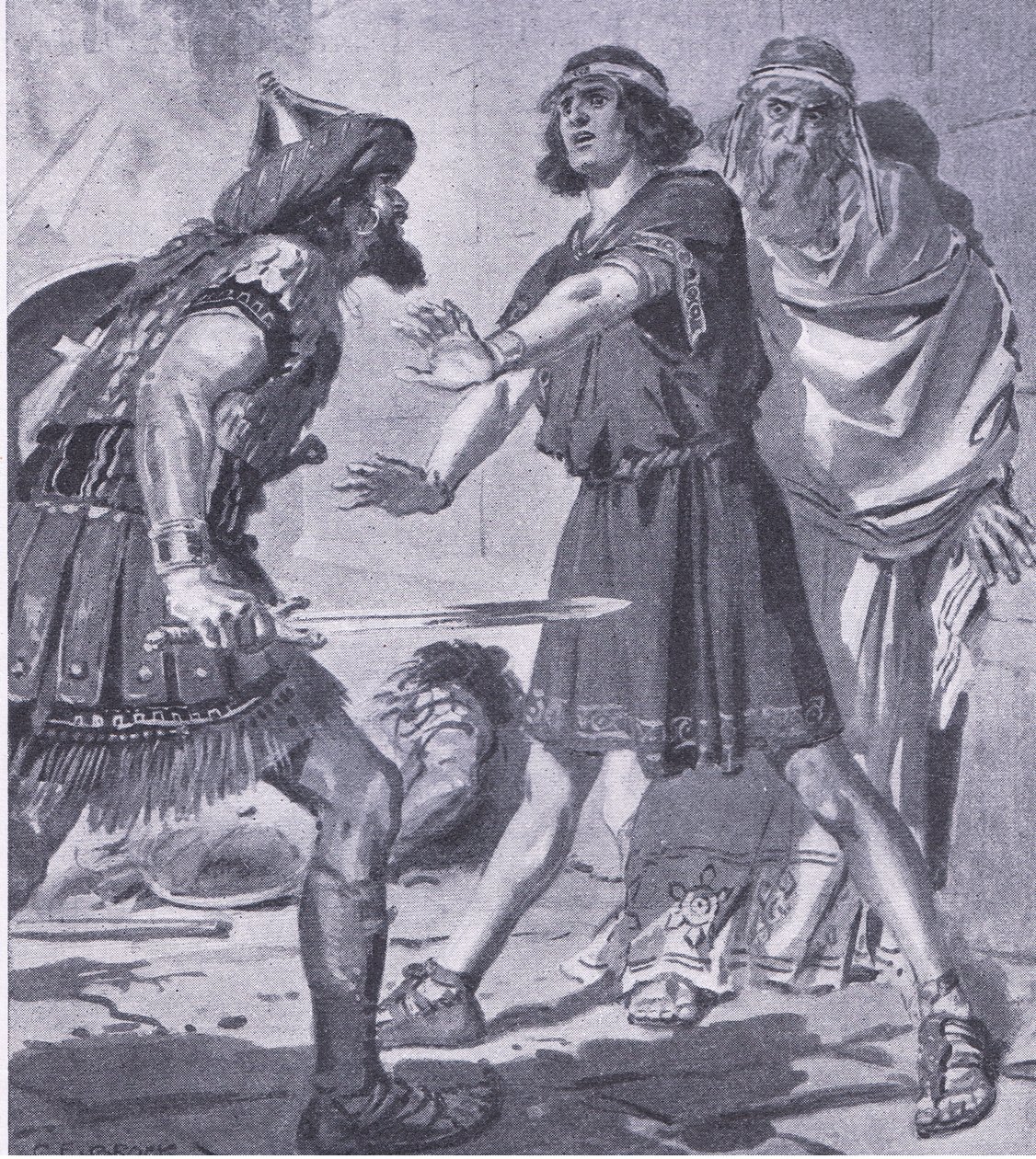 The life of Coesus saved by his death and dumb son, from My Magazine, pub.1922 (litho) 作者 查尔斯·埃德蒙·布洛克