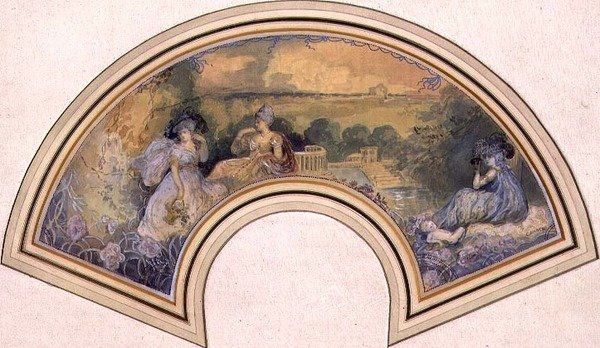 扇子的设计，约1893-98年 作者 查尔斯·爱德华·康德
