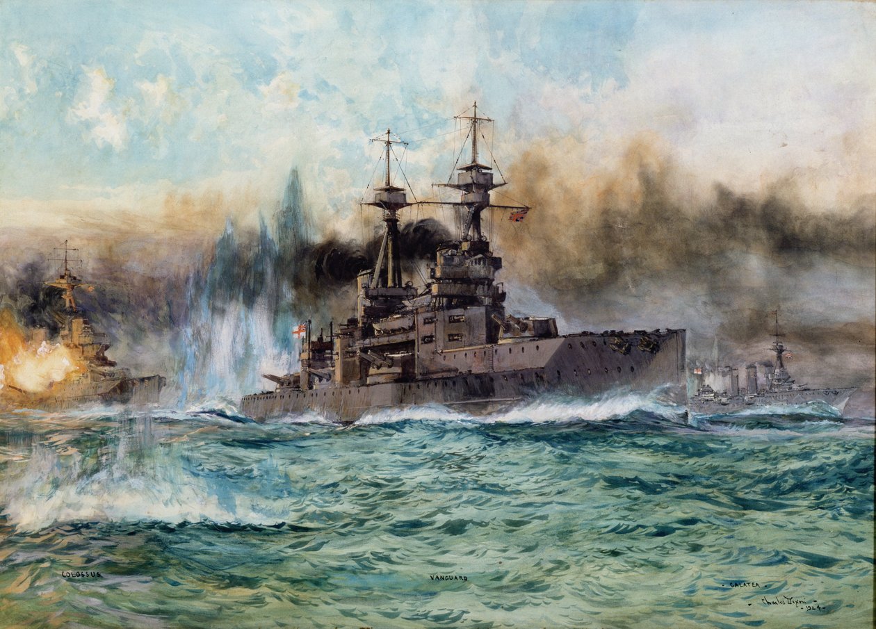1924年在日德兰战役中的HMS Vanguard 作者 查尔斯·爱德华·迪克森