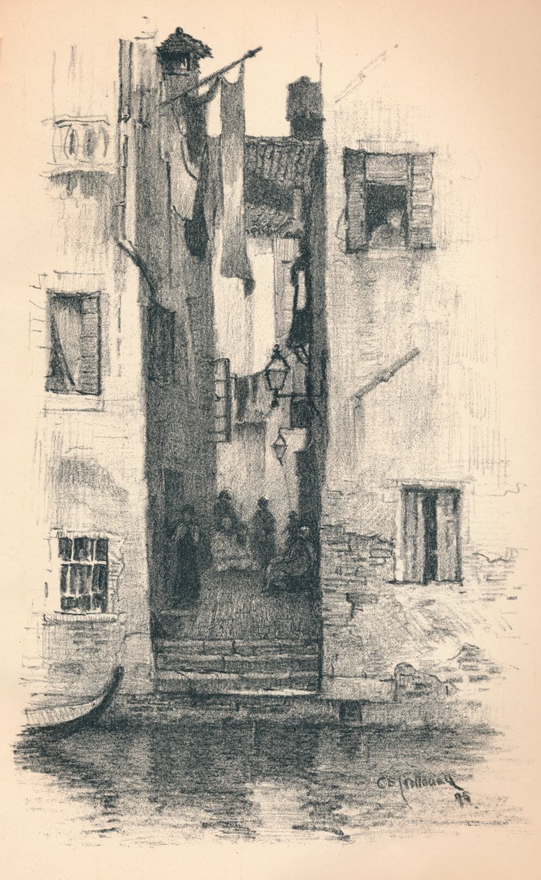 威尼斯的一条街，1895年 作者 查尔斯·爱德华·霍洛威