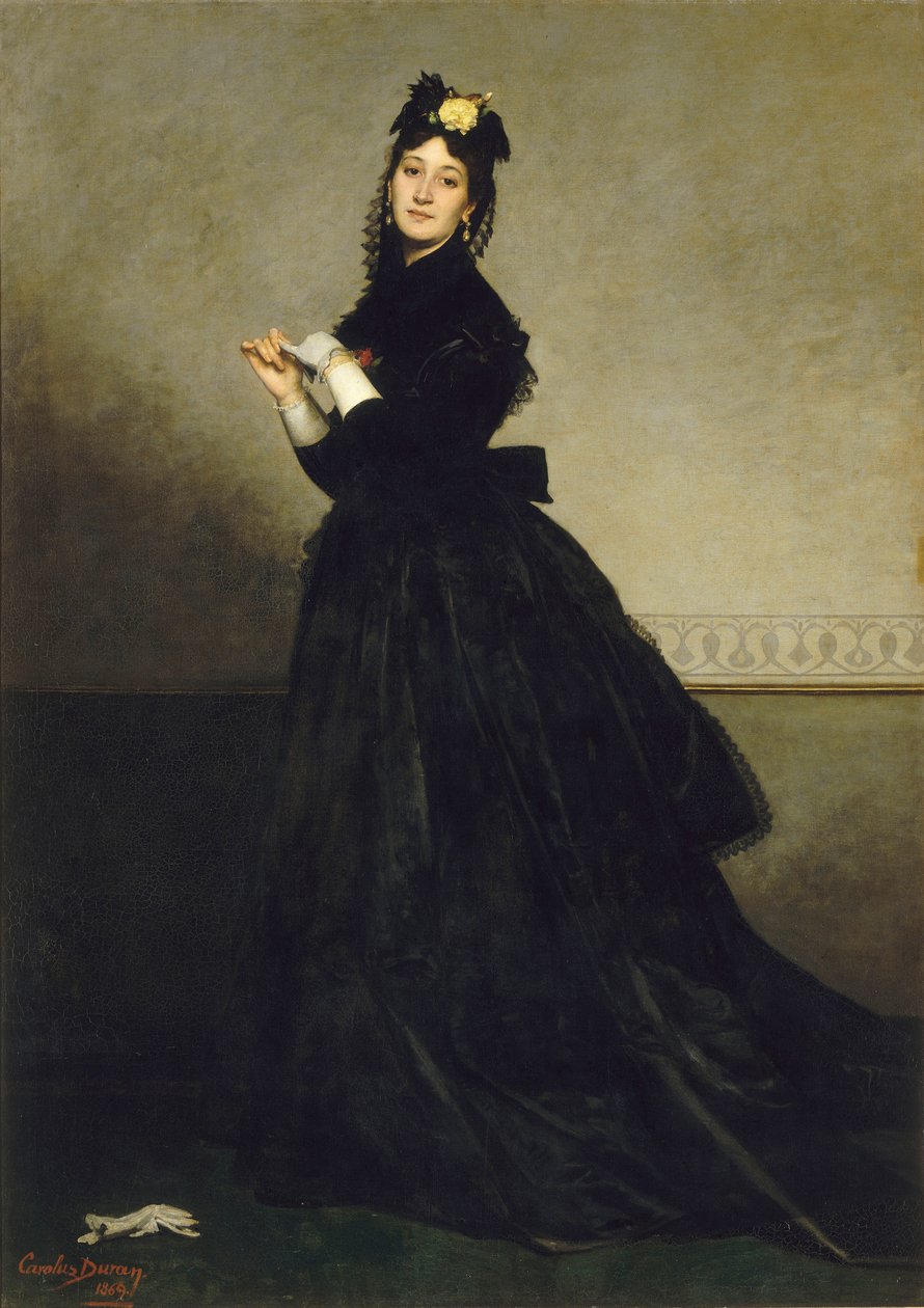La Dame aux gants 《戴手套的女人》，1869年。 作者 查尔斯·埃米尔·奥古斯特·卡洛勒斯·杜兰