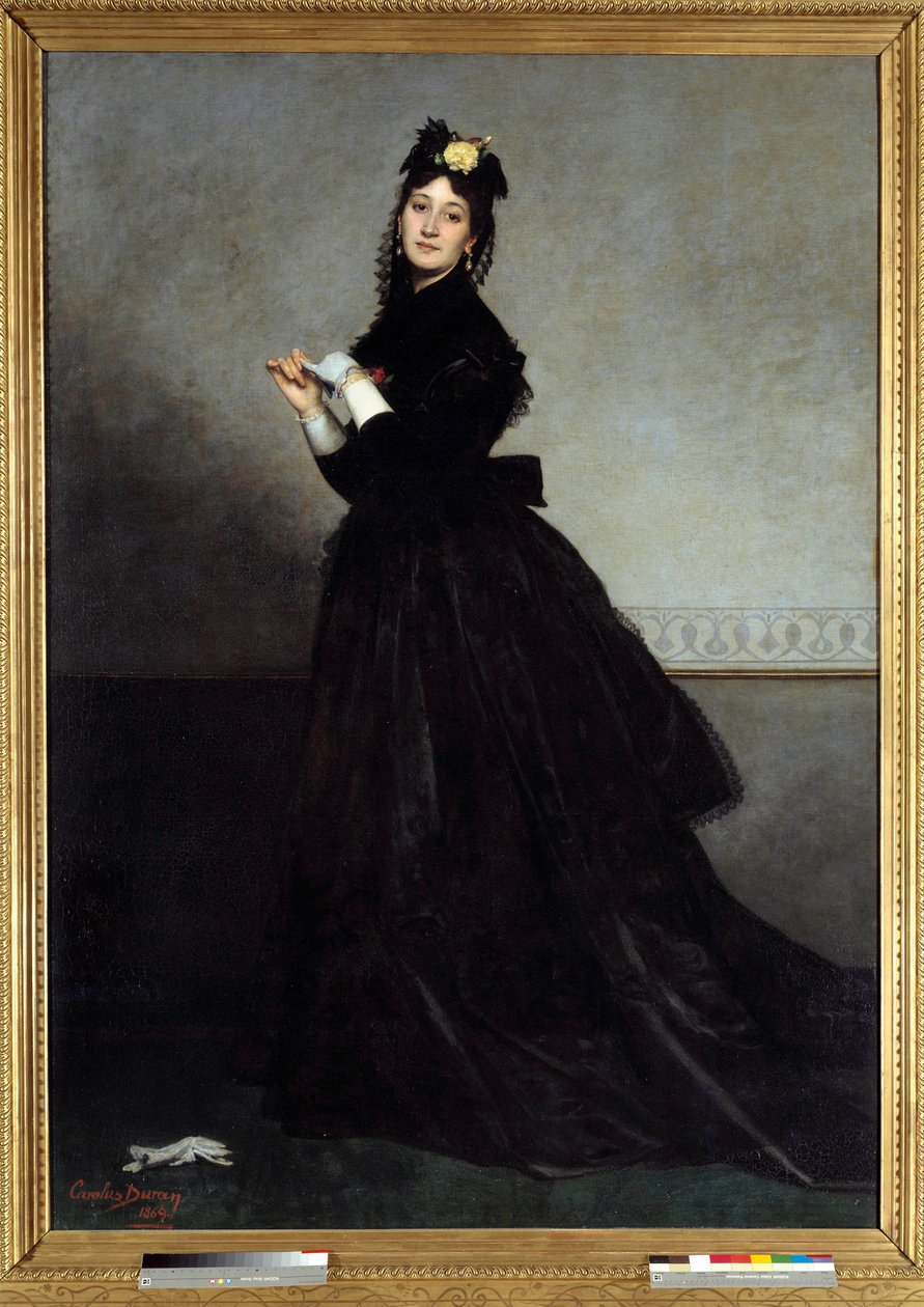 The Lady in the Glove Painting by Emile Auguste Carolus Duran (1837-1917) 1869 Sun. 2,28 x 1,64 m Paris, Musee d