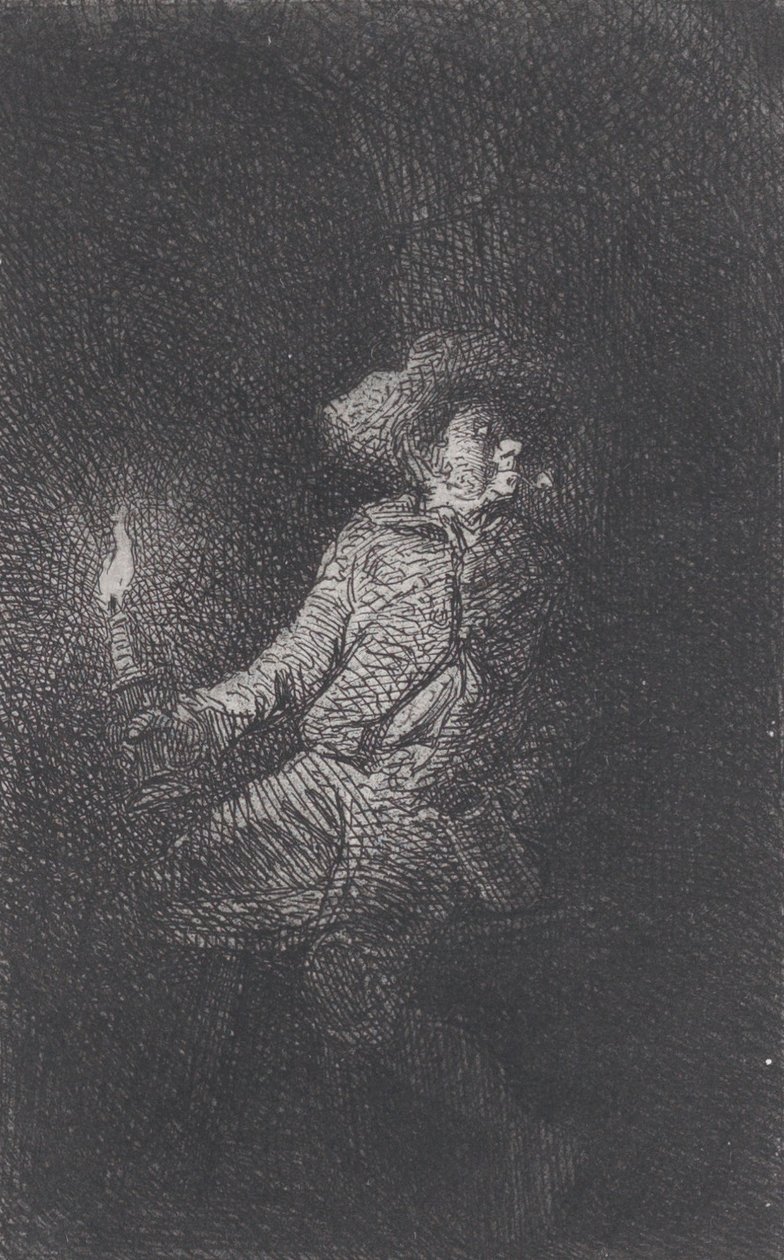 山洞里的人》，1842年。 作者 查尔斯·埃米尔·雅克