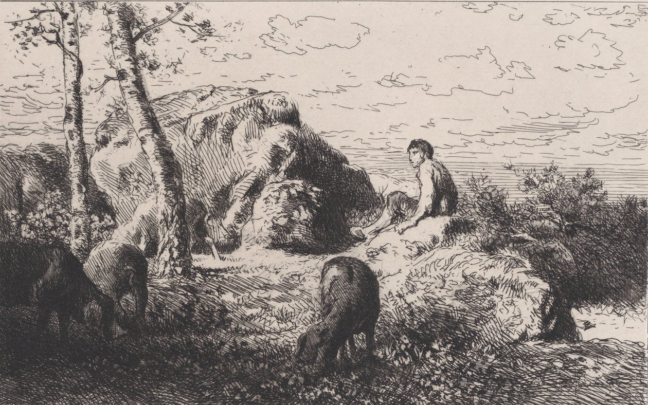 浪子》，约1868年。 作者 查尔斯·埃米尔·雅克