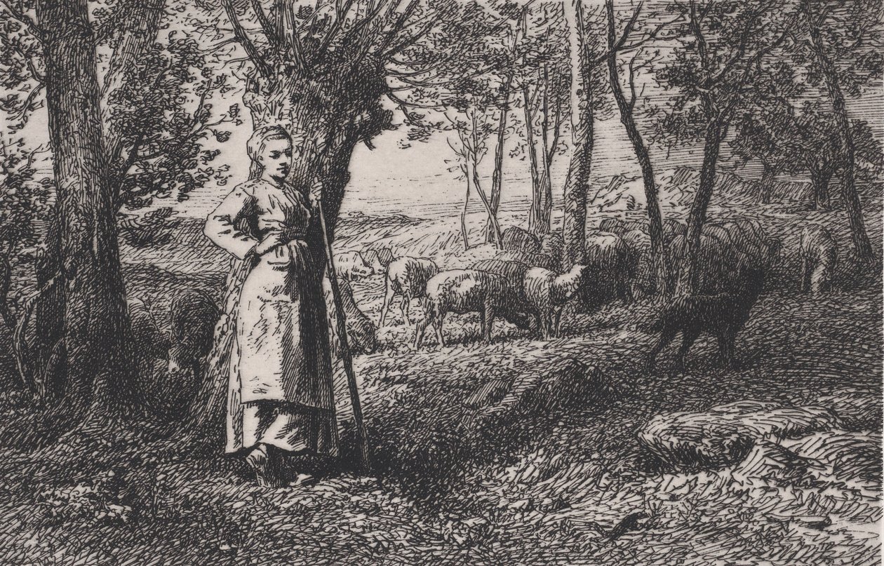 La Bergère, 1868年。 作者 查尔斯·埃米尔·雅克