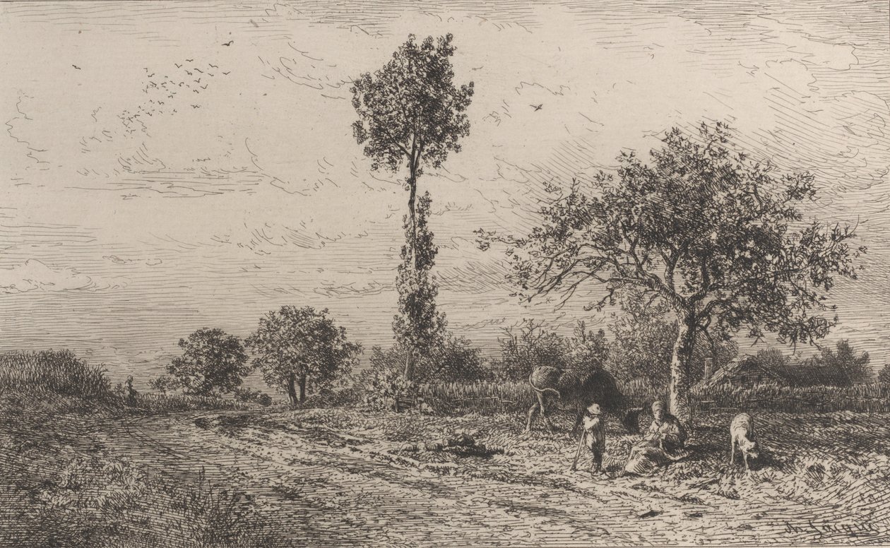 景观，1864年。 作者 查尔斯·埃米尔·雅克
