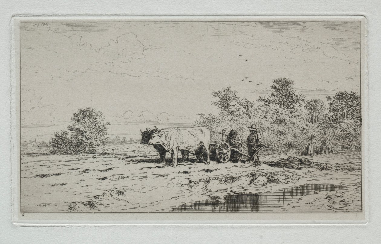 景观，劳工，1845年。 作者 查尔斯·埃米尔·雅克