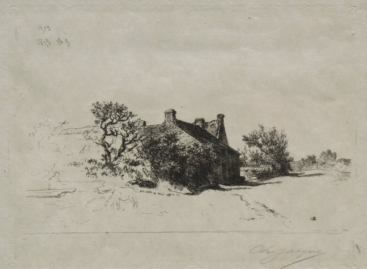 小房子Kercassier，1875年。 作者 查尔斯·埃米尔·雅克