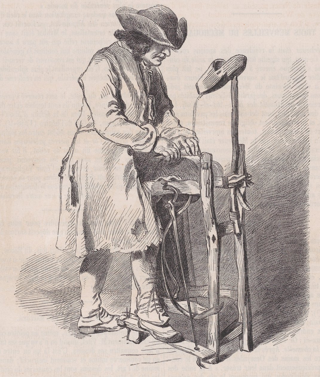卢浮宫博物馆，绘画作品集，Le Remouleur，由华托创作，来自Magasin Pitto...，约1852年。 作者 查尔斯·埃米尔·雅克
