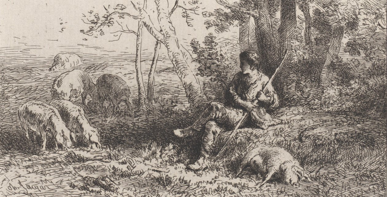 小猪群，1864年。 作者 查尔斯·埃米尔·雅克