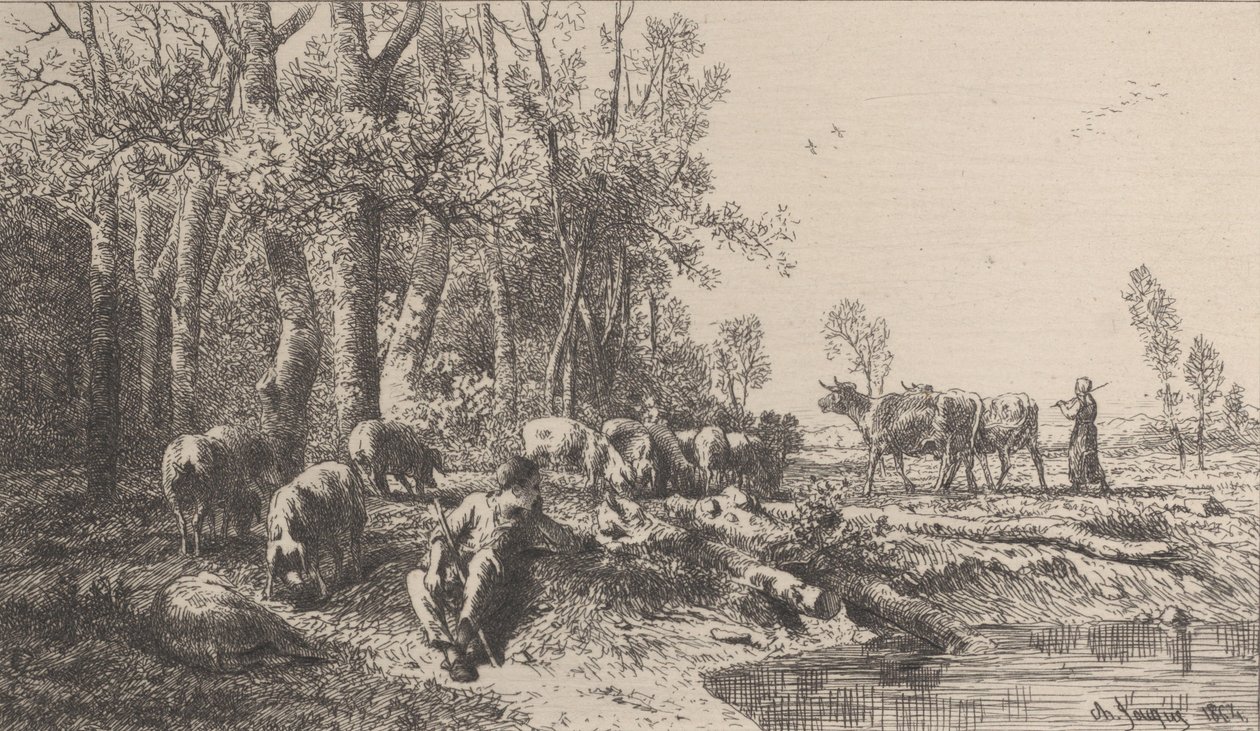 1865年冬。 作者 查尔斯·埃米尔·雅克