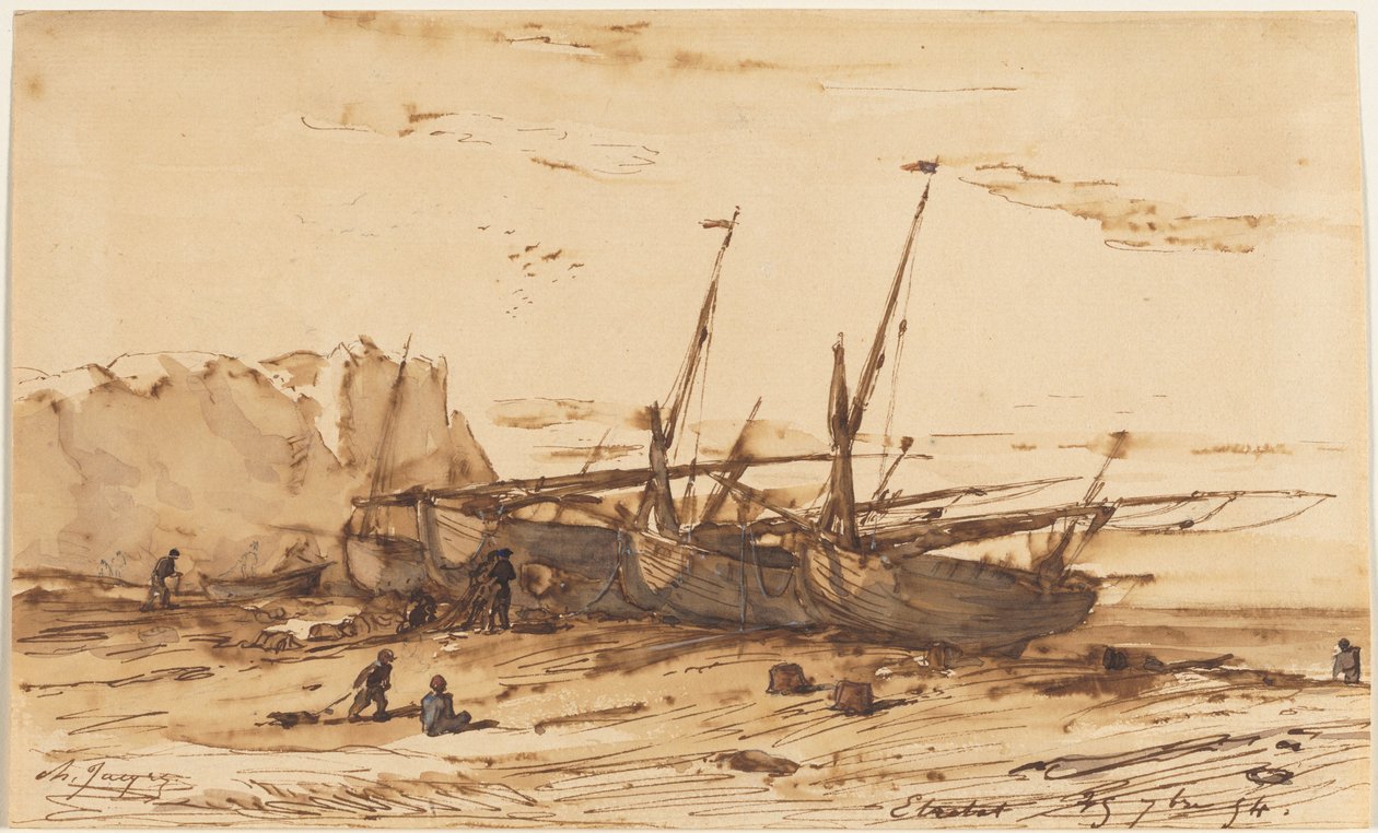 埃特勒塔，1854年。 作者 查尔斯·埃米尔·雅克