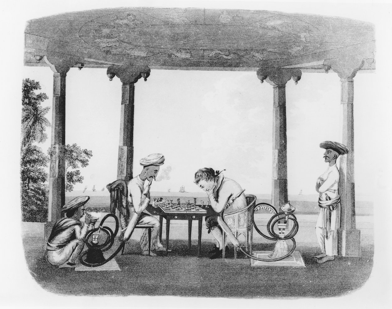 从&39;东方图画&39;中抽出水烟筒43，由T. Rickards，酒吧雕刻。 1806（aquatint） 作者 查尔斯·埃米利乌斯·金