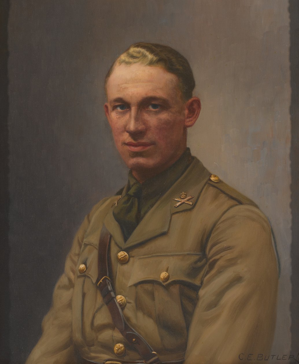 机枪兵团和米德塞克斯团的艾尔·鲍比中尉，约1917年 作者 查尔斯·欧内斯特·巴特勒