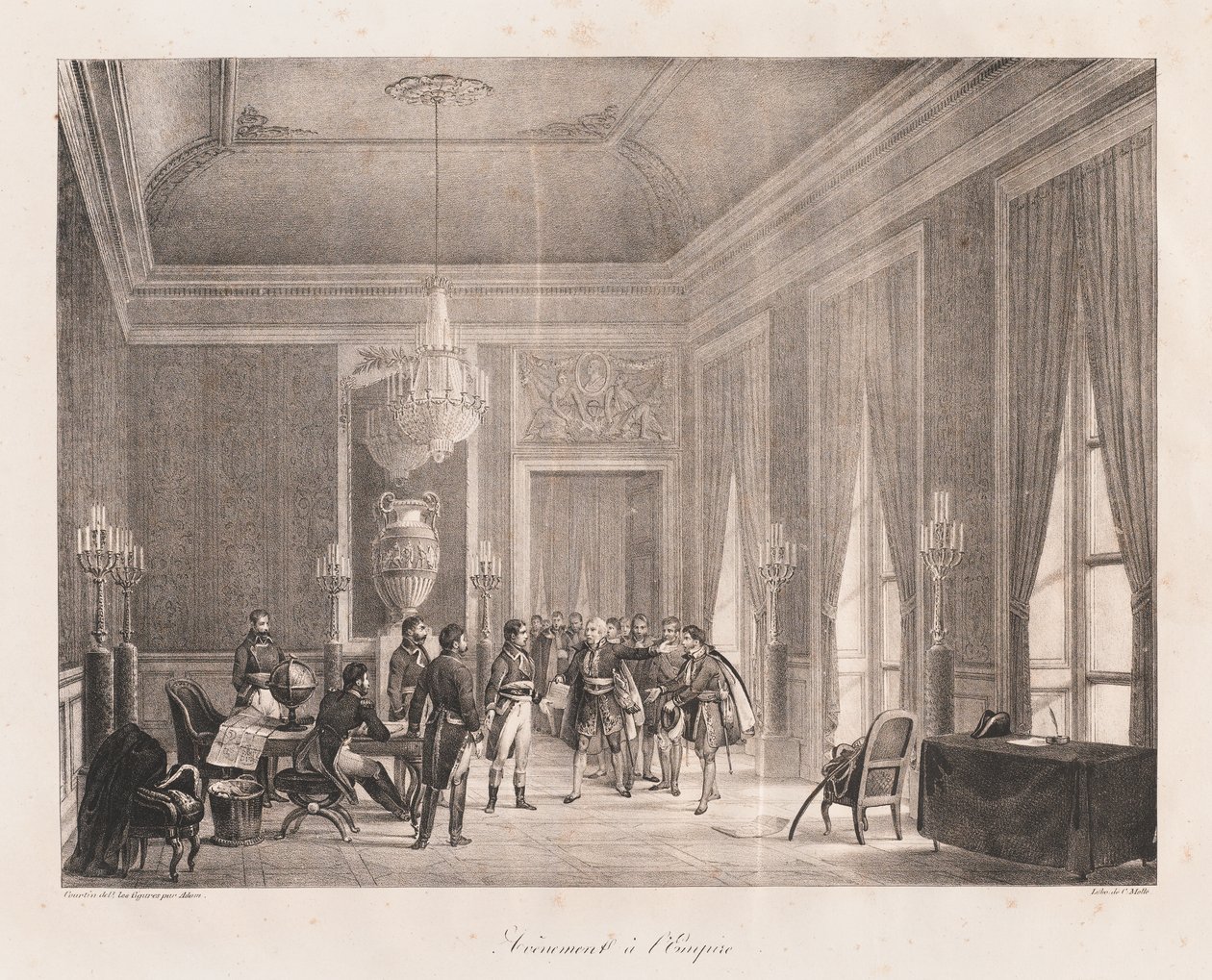 Beginning of the Empire, early 19th century (litho) 作者 查尔斯·艾蒂安·皮埃尔·莫特