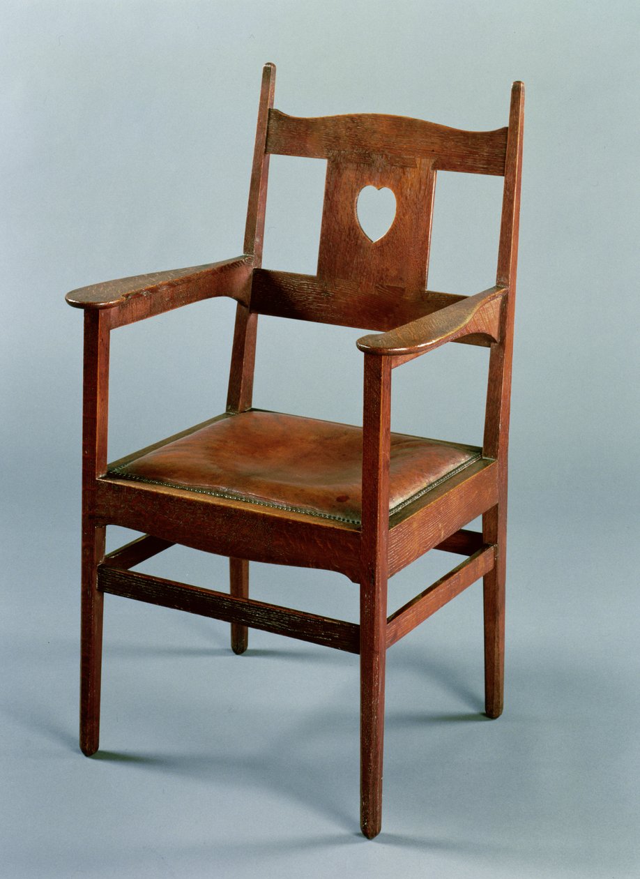 带扶手和座椅的餐椅，c.1902（橡木） 作者 查尔斯·弗朗西斯·安妮斯利·沃西
