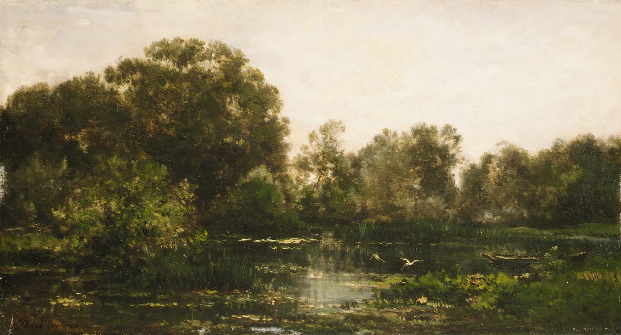 鹳河景观，1864年。 作者 查尔斯·弗朗索瓦·杜比尼