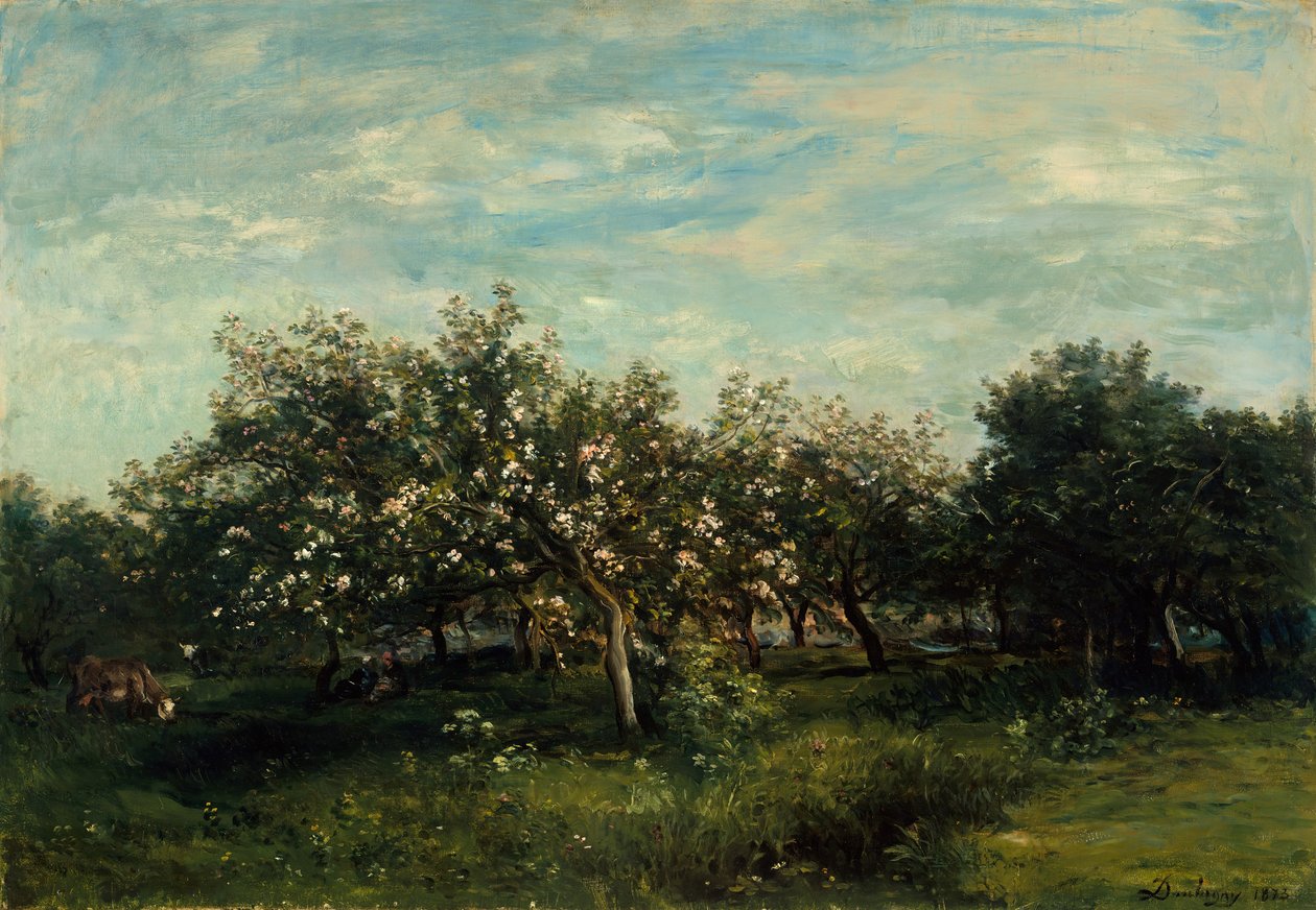 苹果花，1873年。 作者 查尔斯·弗朗索瓦·杜比尼