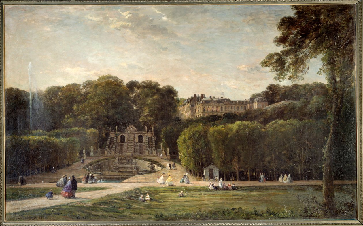 查尔斯·弗朗索瓦·多比尼 (1817-1878) 的 Le parc de Saint Cloud 绘画 1865 年 1.24x2.01 米。 Chalons sur Marne，市政博物馆 作者 查尔斯·弗朗索瓦·杜比尼