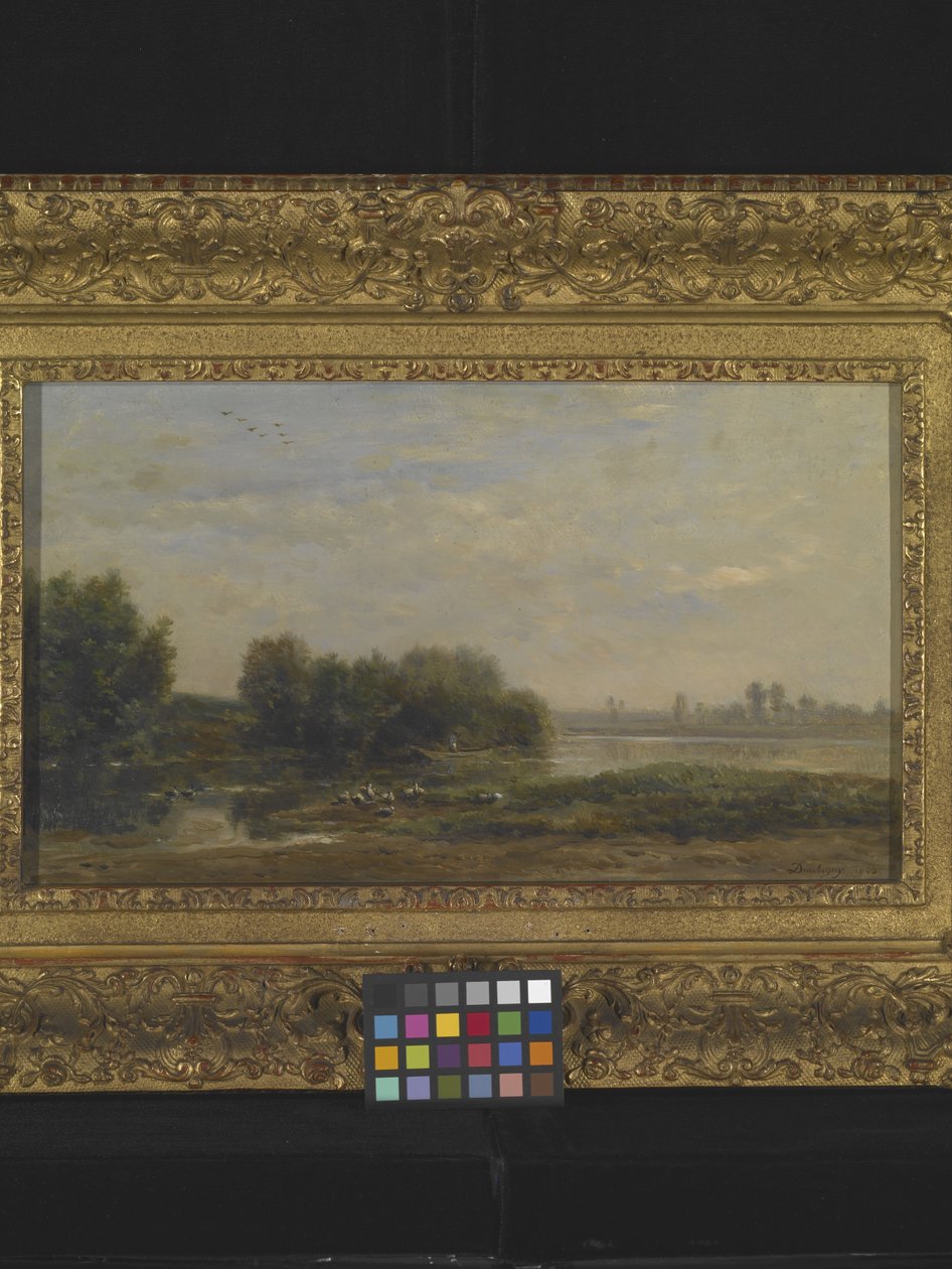 On The Oise (oil on wood) 作者 查尔斯·弗朗索瓦·杜比尼