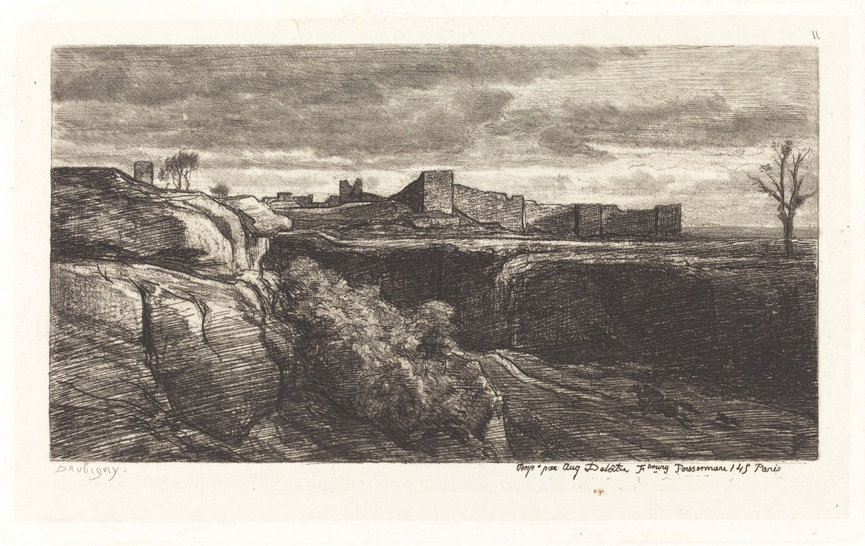 克雷米耶城堡遗址（Les Ruines du chateau de Cremieux） 作者 查尔斯·弗朗索瓦·杜比尼