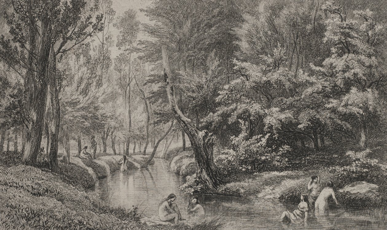 泳客c。 1847年。 作者 查尔斯·弗朗索瓦·杜比尼