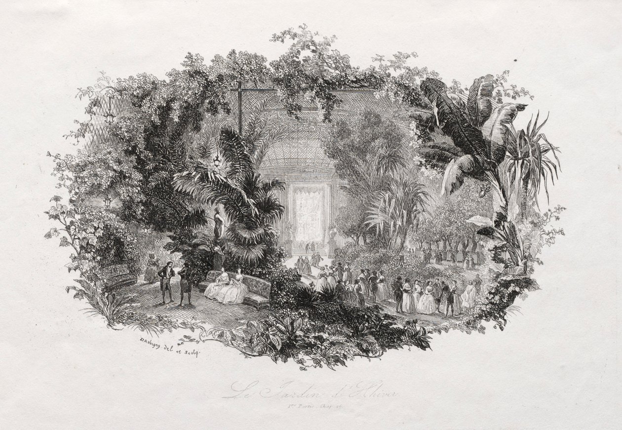 冬季花园（1842-1843）。 作者 查尔斯·弗朗索瓦·杜比尼