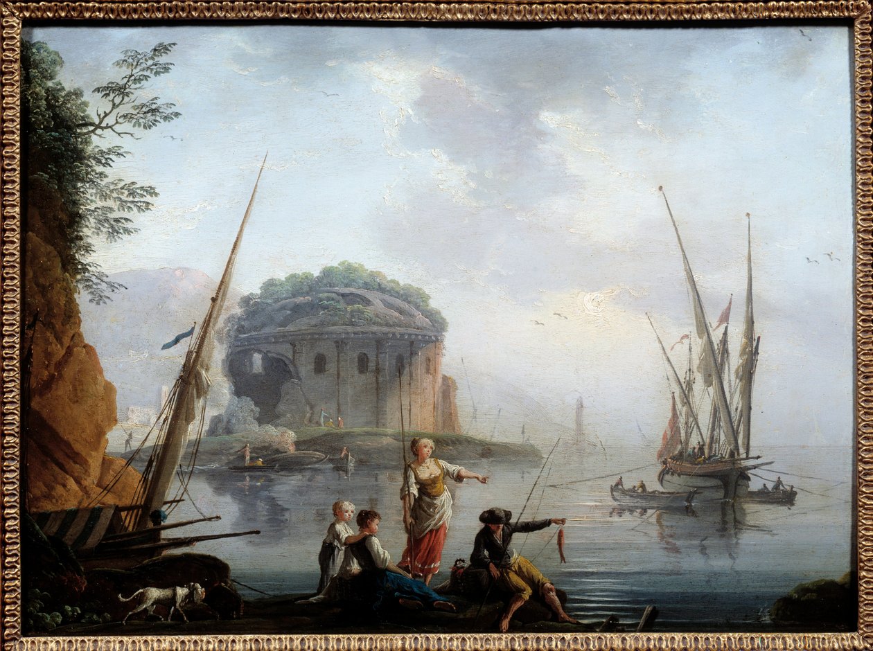 Charles Francois Grenier de la Croix 的海洋绘画 dit Lacroix de Marseille (? -1782) 18 世纪太阳。 0.27x0.38 m 鲁昂，美术博物馆 作者 查尔斯·弗朗索瓦·拉克鲁瓦·德·马赛