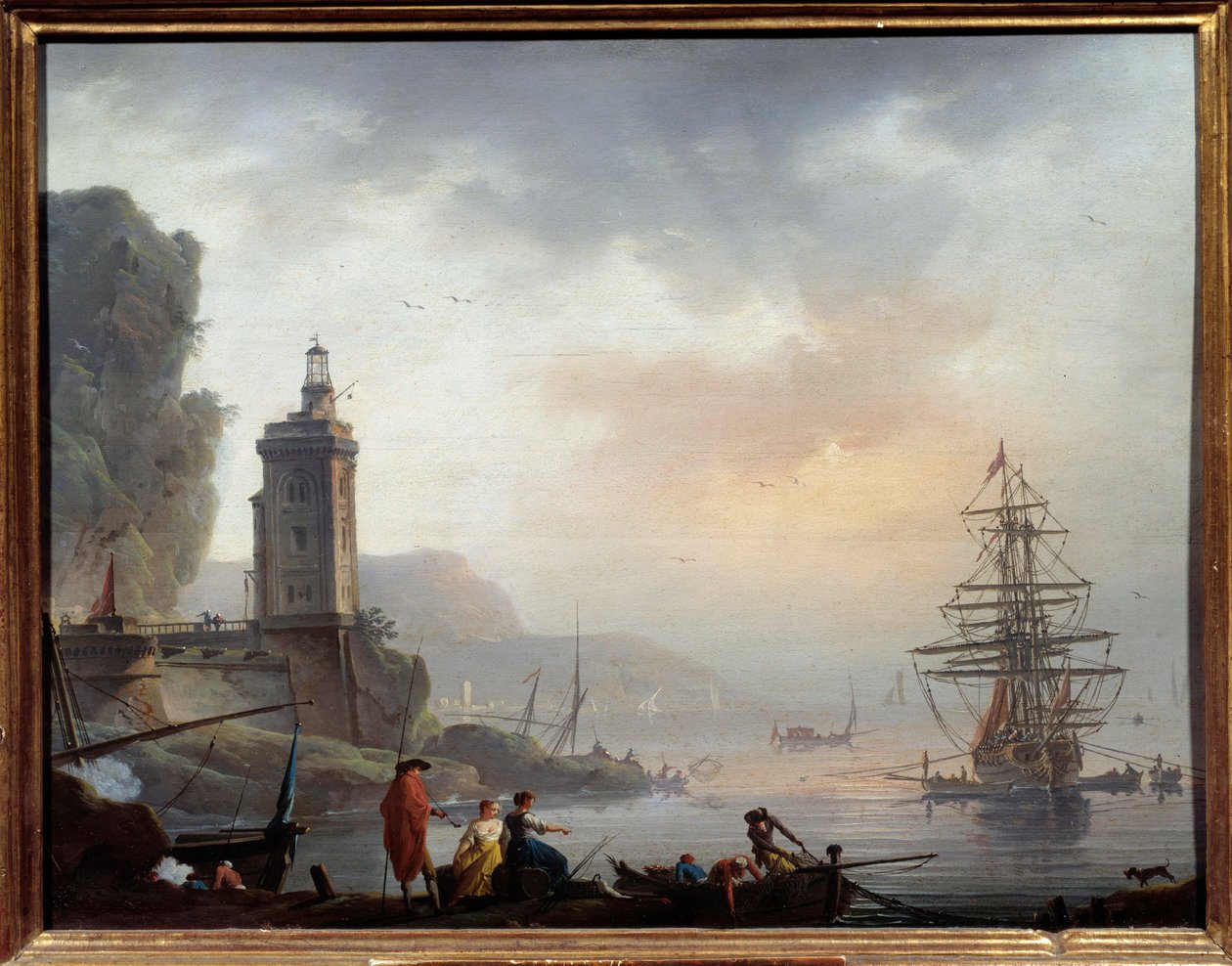 Seaside Painting by Charles Francois Grenier de Lacroix dit Lacroix de Marseille (1720-1779) 18th century Marseille, Musee des Beaux Arts 作者 查尔斯·弗朗索瓦·拉克鲁瓦·德·马赛