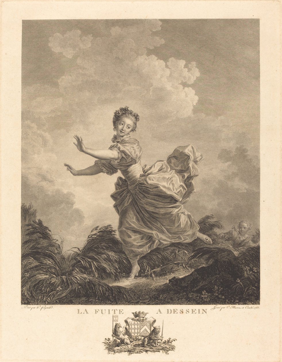 有目的地飞行 作者 Charles François Adrien Macret 和 Jacques Couché 在 Jean Honoré Fragonard 之后