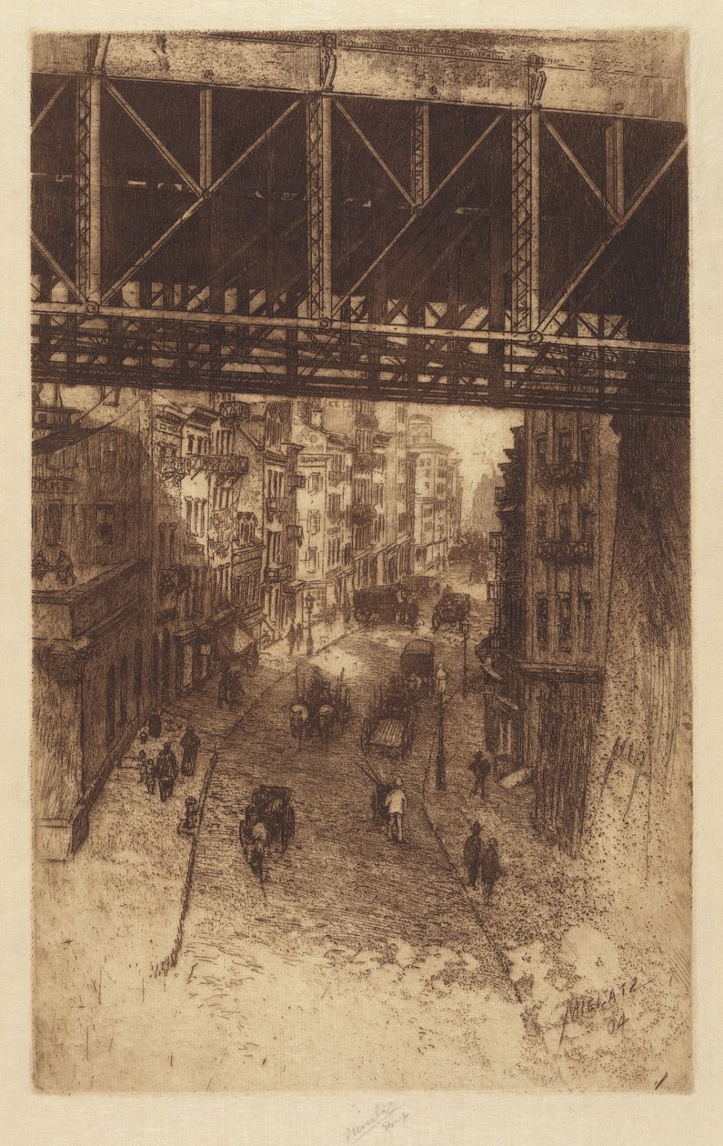 纽约州樱桃街，1904年。 作者 查尔斯·弗雷德里克·威廉·梅拉茨