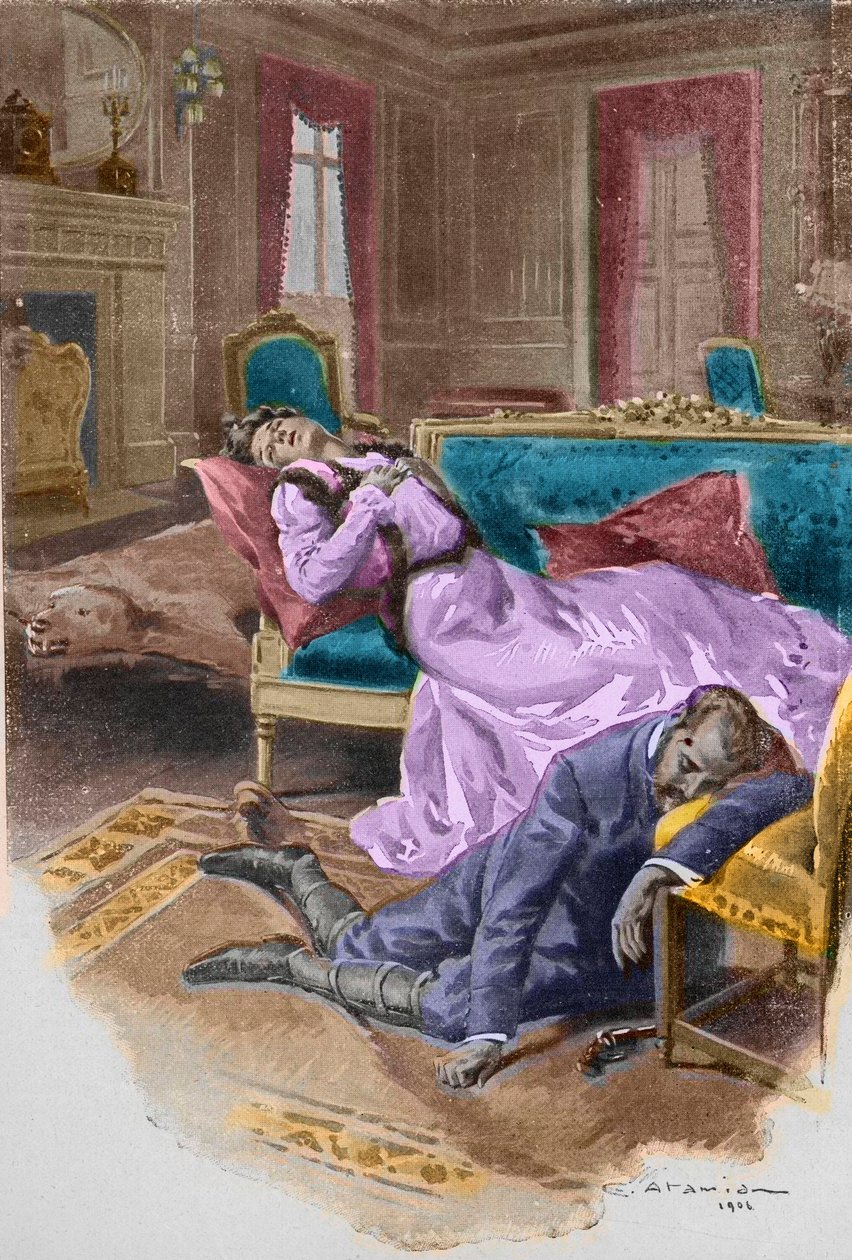 奥地利王储鲁道夫大公（1858-1889）在其位于迈尔林的狩猎小屋中杀死了自己和他的情妇玛丽-维泽拉男爵夫人。 作者 查尔斯·加拉贝德·阿塔米安