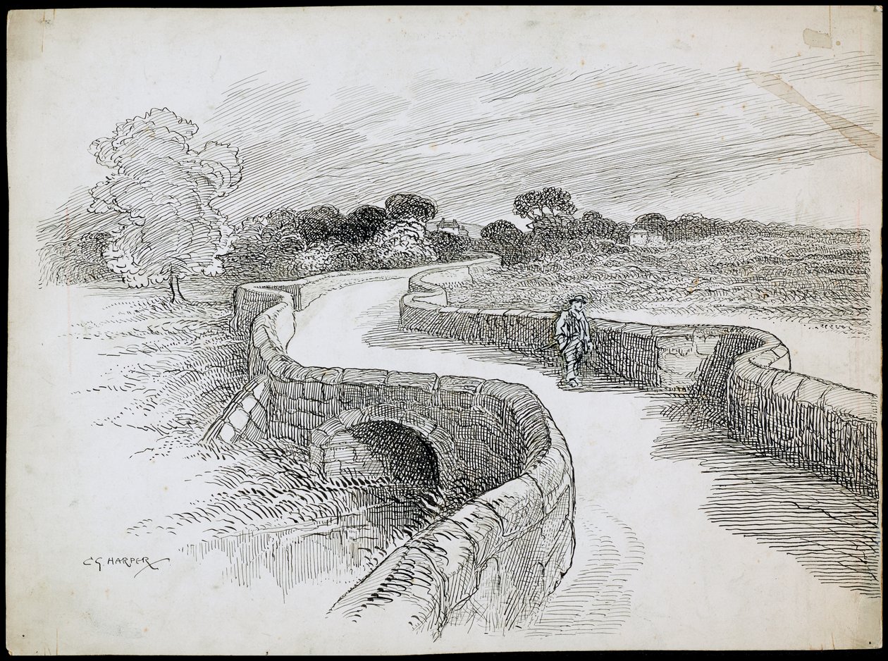 德比郡斯坦顿桥（Swarkestone Bridge），德比郡斯坦顿桥（Stanton By Bridge 作者 查尔斯·乔治·哈珀
