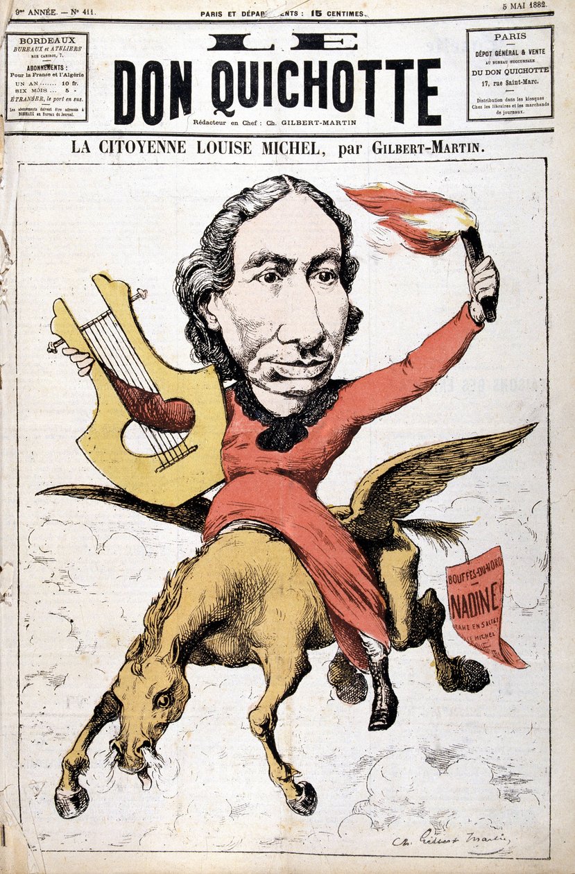 Cartoon of La Citoyenne Louise Michel - in “” Le Don Quixote””” from 05/05/1882 作者 查尔斯·吉尔伯特·马丁