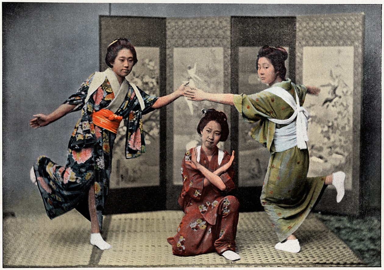 1890年，日本的家庭舞蹈 作者 查尔斯·吉洛特