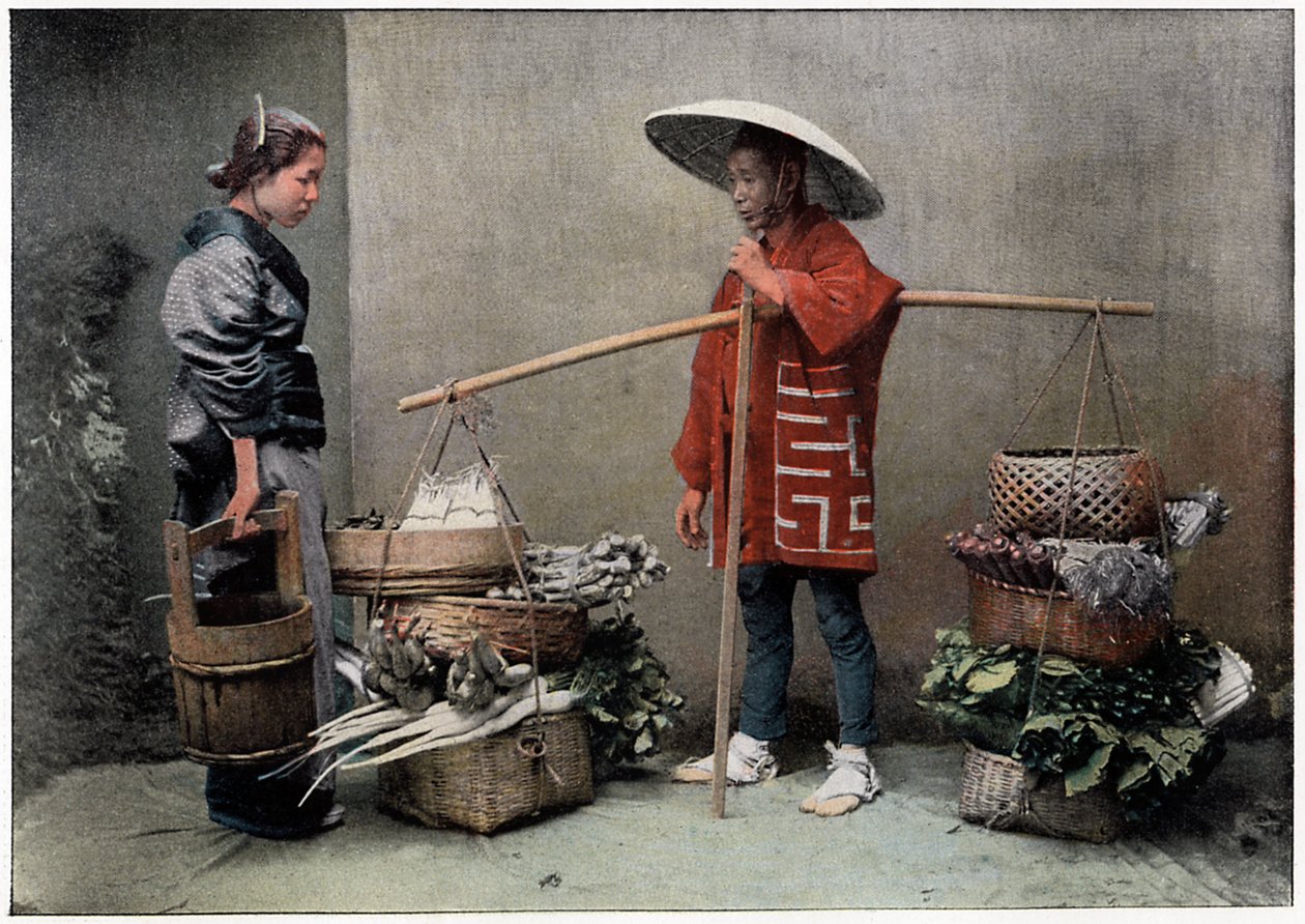 日本的蔬菜商人，c1890 作者 查尔斯·吉洛特