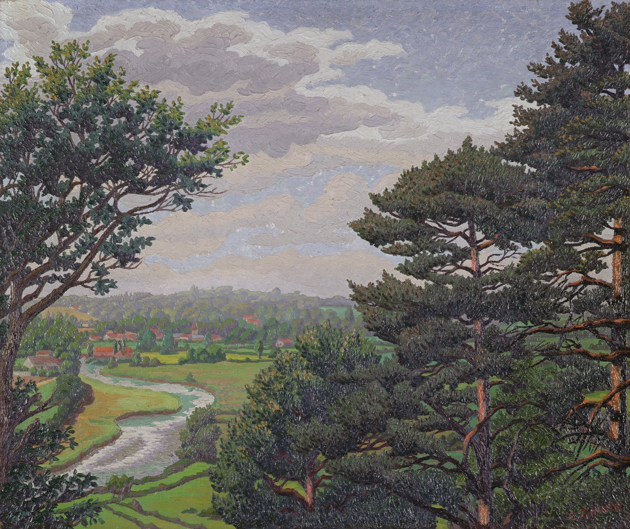 索尔兹伯里附近的埃文河（布面油画） 作者 查尔斯·金纳